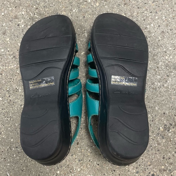 NWOB Clarks Collection Leather Lightweight Comfort Walking Sandals size 6.5 wide - Picture 11 of 12